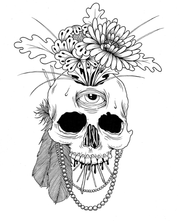 Skull With flowers